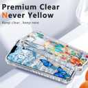 PIXIU Case for iPhone 16E Compatible with Magsafe, Laser Glossy Pattern,Cute Curly Wave Clear TPU Bumper Military Grade Drop tection Phone Cover for Women/Girls -Butterfly/Floral