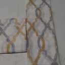 Gold Yellow/Grey Sheer Window Curtain Panels 63 Inches Length 52'' W, 2 Panels Light Filtering Grommet Top Voile Drapes for Living Room, Geometric Patterned Privacy Protect Window Treatments