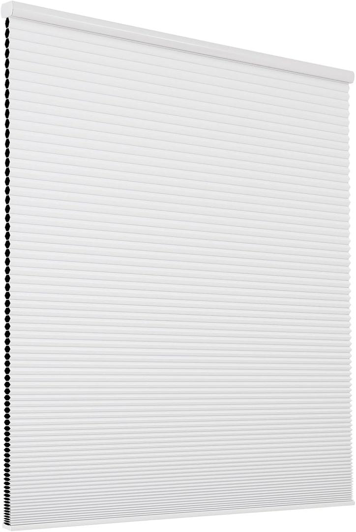 Joydeco Cellular Shades Cordless, Blackout Shades Cellular Blinds for Indoor Windows, Blackout Blinds Window Shades for Thermal Insulated & Noise Reduction (White, 34.5" W x 64" H)
