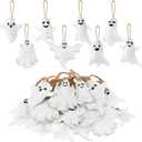 24 Pcs Ghost Hanging Ornaments Felt Christmas Tree Ornaments Decoration White Ghost Decoration for Small Christmas Tree Party Decor Home Favors Supplies