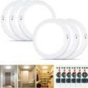 Rechargeable Ceiling Light, No Wiring Battery Operated Ceiling Lights with Remote, Motion Sensor Dimmable Timing Motion Activated Overhead Shower Light for Bathroom Pantry Hallway Porch (6) (Multicolor)