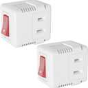 PLUGTUL 2 Prong Outlet Switch, Single Outlet with ON Off Switch, ELT Listed, 15A 125VAC 60Hz, 2Pack, White