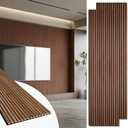 BUBOS Acoustic Wood Wall Panels,2 Pack 47.2” x 12.8” Wood Slat Wall Panels,Soundproof Wall Panels for Living Room,Bedroom,Kitchen & Offices,Natural Walnut