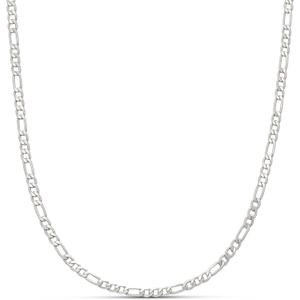 Amazon Essentials 14k Gold or Sterling Silver Plated Figaro Chain 16",  Silver