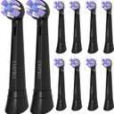 YMPBO Toothbrush Replacement Heads Compatible with Oral B iO 10 9 8 7 6 5 4 3 Series Electric Toothbrush, 10 Pack Brush Heads, Black