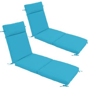 Chaise Lounge Cushion 72x21x3 Inch ?Set of 2 Outdoor Lounge Chair Cushions, Lounger Pad Replacement with Fade-Resistant, Removable & Machine-Washable Covers, Ideal for Patio Chaise Chairs, Teal