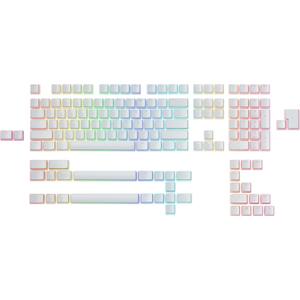 Glorious Aura V2 (White) - PBT Pudding Keycaps for Mechanical Keyboards - ANSI (US), ISO Compatible - Supports Full Size, TKL, 75%, 60% Layouts (Aura Pudding RGB Keycaps)