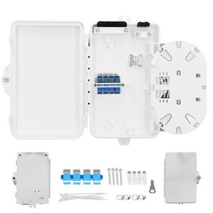 ETS Fiber Optic Distribution Box 4 Core – IP65 Waterproof, UV Resistant, FTTH, FTTx, Wall/Pole Mountable, Industrial Networks, Fusion Splicing, SC/LC/FC Adapters, Cable Management