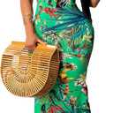 SheKiss Summer Dresses for Women 2026 Maxi Dress Boho Halter Sundresses Beach Vacation Outfits Green, XL