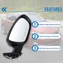 Right Passenger Side Mirror Compatible With 2014 2015 Kia Optima With Manual Folding Power Glass Turn Signal Heated Black Replace#876204C501(6Pins)