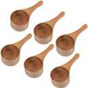 MornHalo 6 Pack Acacia Wood Coffee Scoops, Small Wooden Coffee Spoons for Jars and Containers Set of 6 Tablespoon Bean Scoop Cute Coffee Beans Measuring Scoop for Cooking Bath Salt