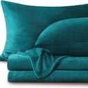 BEDELITE Flannel Sheets Queen Size Teal - Super Soft Fleece Sheets Set Fluffy Extra Plush, 4 Piece(Include Fitted Sheet, Flat Sheet, 2 Pillowcases)