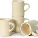 harebe Retro Coffee Cup Set of 4, 10 OZ Heavy Classic Ceramic Diner Mugs Set with Handle for Coffee, Tea, Cocoa, Milk, LatteCream