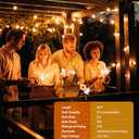 Brightown Outdoor String Lights, 50FT 25 G40 Bulbs Shatterproof Patio Lights, IP65 Waterproof Dimmable Hanging Connectable Globe LED Outdoor Lights for Backyard, Bistro, Porch, Deck, Balcony (Black)