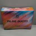 Gonex Inline Skates for Girls Boys Kids, Adjustable Skates Outdoor Blades Inline Roller Skates for Children Teens Women with Light Up Wheels for Indoor Outdoor Backyard Skating (L - Youth (4Y-7Y), Purple)