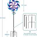 WONDER GARDEN Wind Spinners for Yard and Garden-Solar Wind Spinners - 61 Inch Blue Wind Sculptures & Spinners with LED Changing Light Glass Ball for Garden Patio Outdoor Decor