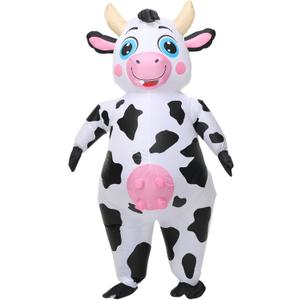 Arokibui Inflatable Cow Costume Blow up Animal Costume Cow Suit for Cosplay Party Christmas Halloween Parade Carnival Festiva Suit M (110cm-140cm)