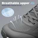 Men's Foot Shape Toe Box Running Shoes Comfortable Slip on Walking Shoes for Men Cushioned Athletic Tennis Shoes Men with Rubber Outsole (Dark Grey, 10.5)