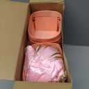 Kigley 24 Set Easter Mini Gift Basket Empty with Bow Wrap Bag Small Easter Goodie Stuffer Baskets Wooden Vented Berry Box with 24 Bags Candy Wedding Party Supply(Pink,4.02 x 2.56 x 2.95 Inches)