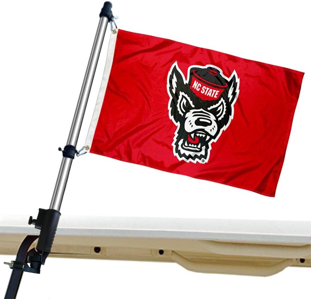 College Flags & Banners Co. North Carolina State Wolfpack Golf Cart Flag Pole and Holder Mounting Bracket