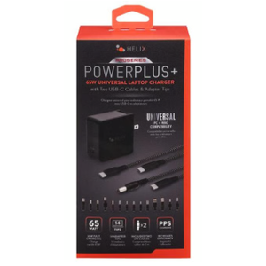 Helix 65W Universal USB-C Laptop Charger Power Adapter (ETHNBC65U) Black