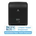 Pacific Blue Ultra 8" High-Capacity Automated Touchless Paper Towel Dispenser by GP PRO (Georgia-Pacific); Black; 59590; 12.9" W x 9" D x 16" H; 1 Dispenser, 16" X 12.9" X 8.9"