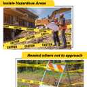 Dynta Caution Tape Yellow 5-Pack 3 Inch x 1000 Feet Caution Tape Roll Strong for Halloween Decorations, Party, Work-Site