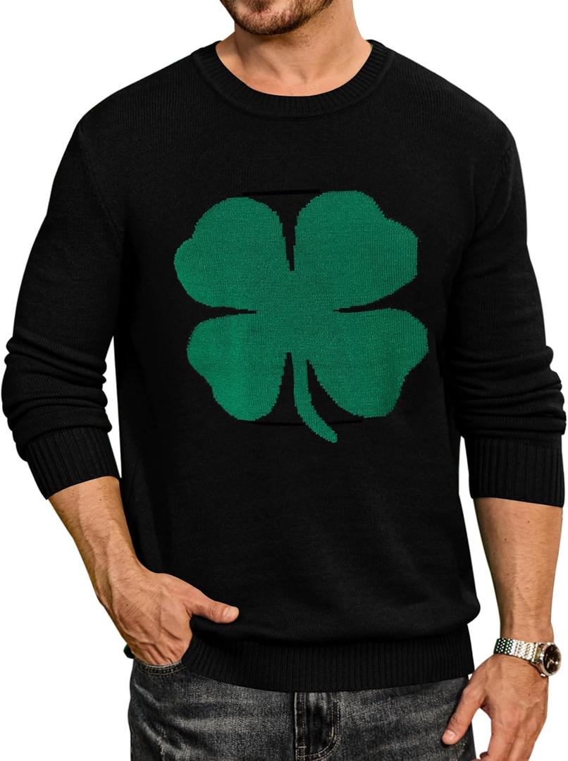 Arvilhill Men's St Patrick's Sweater Irish Clover Sweatshirt (S-XXL)