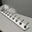 WEBI Coat Rack Wall Mount,38 9/16" Long,10 Hooks,Coat Hooks Wall Mounted Large Coat Hanger Wall Hooks for Hanging Coats,Clothes,Jacket,Hats,Entryway,Black/White