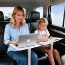 Car Desk for Laptop Passenger Seat- Adjustable Car Seat Tray Table for Work & Eating Universal Lap Desk for Front or Rear Seat
