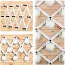 Dseap Accordian Wall Hanger: 16 High Wooden Wall Expandable Coat Rack, Hat Rack Holder, Accordion Hook for Baseball Caps, Coats, Mugs, 13 Peg Hooks, White & Black