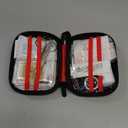Mini First Aid Kit - 150 Piece Small Waterproof Hard Shell Medical Kit for Home, Car, Travel, Camping, Truck, Hiking, Sports, Office, Vehicle & Outdoor Emergencies- Small First Aid Medical Kit (Red)