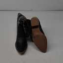 Athlefit Cowboy Boots for Women Vintage Embroidered Country Western Cowgirl Boots Low Chunky Heel Pointed Toe Mid Calf Boots  , 7