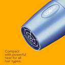 Conair Travel Hair Dryer with Dual Voltage, 1600W Compact Blow Dryer with Folding Handle, Blue
