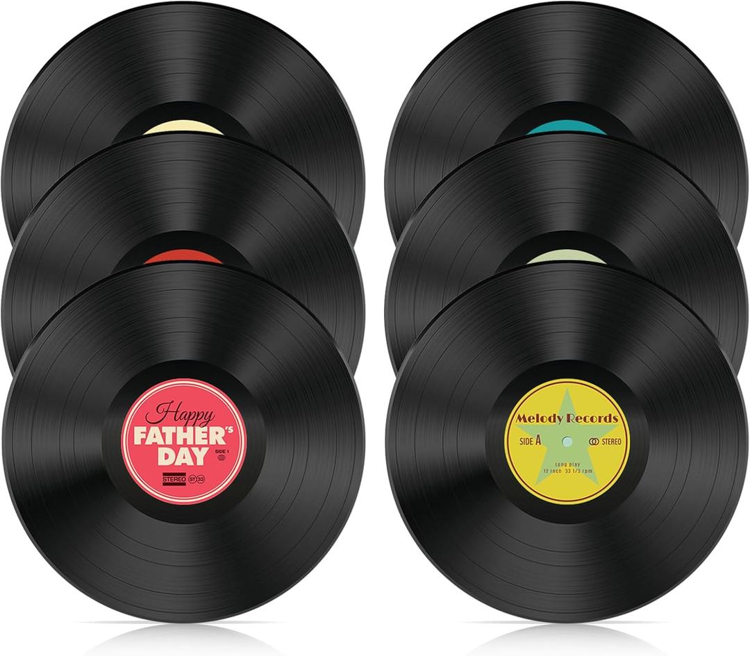 6 PCS Real Vinyl Records, Lot of 7" Vinyl Records for Crafts & Decoration, Vinyl Record Decorations for Wall Aesthetic, 70s 80s 90s Rock & Roll Music Party Decor
