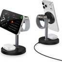 3 in 1 Wireless Charging Station for Apple Magsafe Charger Stand,15W Fast Magnetic Charging Station for iPhone 17 Air 16 15 14 13 12 11 Series, Watch Ultra & AirPods Apple Devices, Cell Phone Dock (Black)