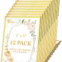EHWINE 12 Pack Acrylic Sign Holder 4 x 6, Gold Picture Frame Stand up Table Top Sign Holders, Slanted Back Paper Holder Clear Display Stand Menu Flyer Holder for Wedding Party