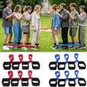 3 Legged Race Bands, Field Day Games for Adults, Outdoor Games for Carnival, Family Reunion & Backyard Party,Team Building Relay Race for 4 Players (2pk, Blue & Red)
