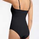Beautikini Period Swimwear One Piece Leakproof Swimsuit Menstrual Tummy Control Bathing Suit for Teens Girls and Women (Black, M)