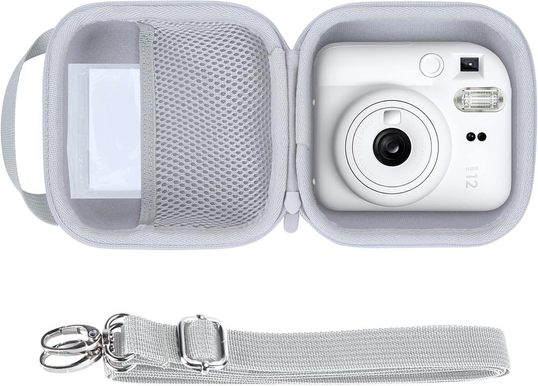 Lebakort Storage Case Compatible with Fujifilm Instax Mini 12/11 Instant Camera (Ice White Case)