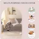 SmoBe Sofa Covers Washable, Chenille Sofa Covers for 3 Cushion Couch, Reversible Non Slip Futon Cover L Shape Sofa Cover, Pet Couch Cover with Tassel, Sofa Slipcovers 71" X 118" - Brown