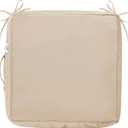 IPYNBAP 19x19x3 Inch Outdoor Chair Cushion Cover Set of 4, Water-Resistant & Fade-Resistant Patio Seat Cushion Cover, Replacement Cushion Covers for Chairs with Handle and Ties, 4 Pack, Beige