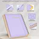2026 Planner, Weekly and Monthly Calendar Planner from January 2026 - December 2026, 5.75" x 8.38" Hardcover Leather Hourly Appointment Book with Tabs, A5 Spiral Daily Planners for College School Work Home, Purple