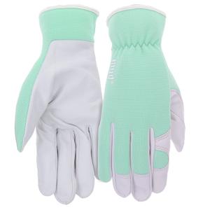 MUD Rustic Women's High-Dexterity Goatskin Leather Palm Garden Glove, Water Resistant, Abrasion Resistant, Extreme Comfort, Small/Medium Blue (MD72001MT-WML)