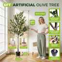 7FT Artificial Olive Tree for Indoor Decor – Large Realistic Silk Olive Tree with Lush Branches & Olive Fruits, Weighted Anti-Tip Base, Low Maintenance for Home, Office & Commercial Spaces