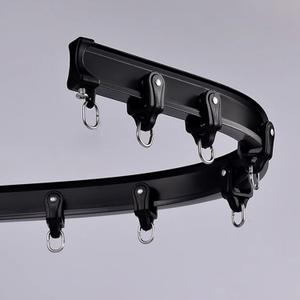 Curtain Track 7.5 Ft L, Black Metal Track w/accessories