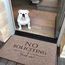 No Soliciting Outdoor Doormat Durable Dirt Trapper Mat Non-Slip Door Mat Indoor Floor Mats Entrance Mats No Soliciting Outdoor Yard Doormats for Home and Front Door (1'6" x 2'4" (Rectangular))