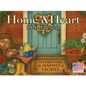 Home And Heart Calendar 2026 Folk Art Monthly Wall Calender 12 Month | American Made In The USA