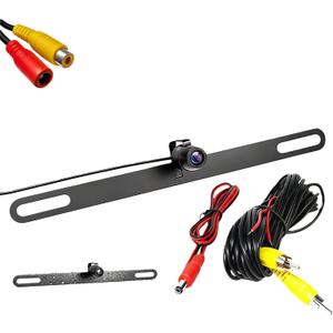 1080P License Plate Backup Camera 170 Degree Wide View Angle Rear/Front View Reverse Camera with Clear Night Vision IP68 Waterproof Backup Camera for Cars Sedans SUV MPV Van Pickup (6m Cable)