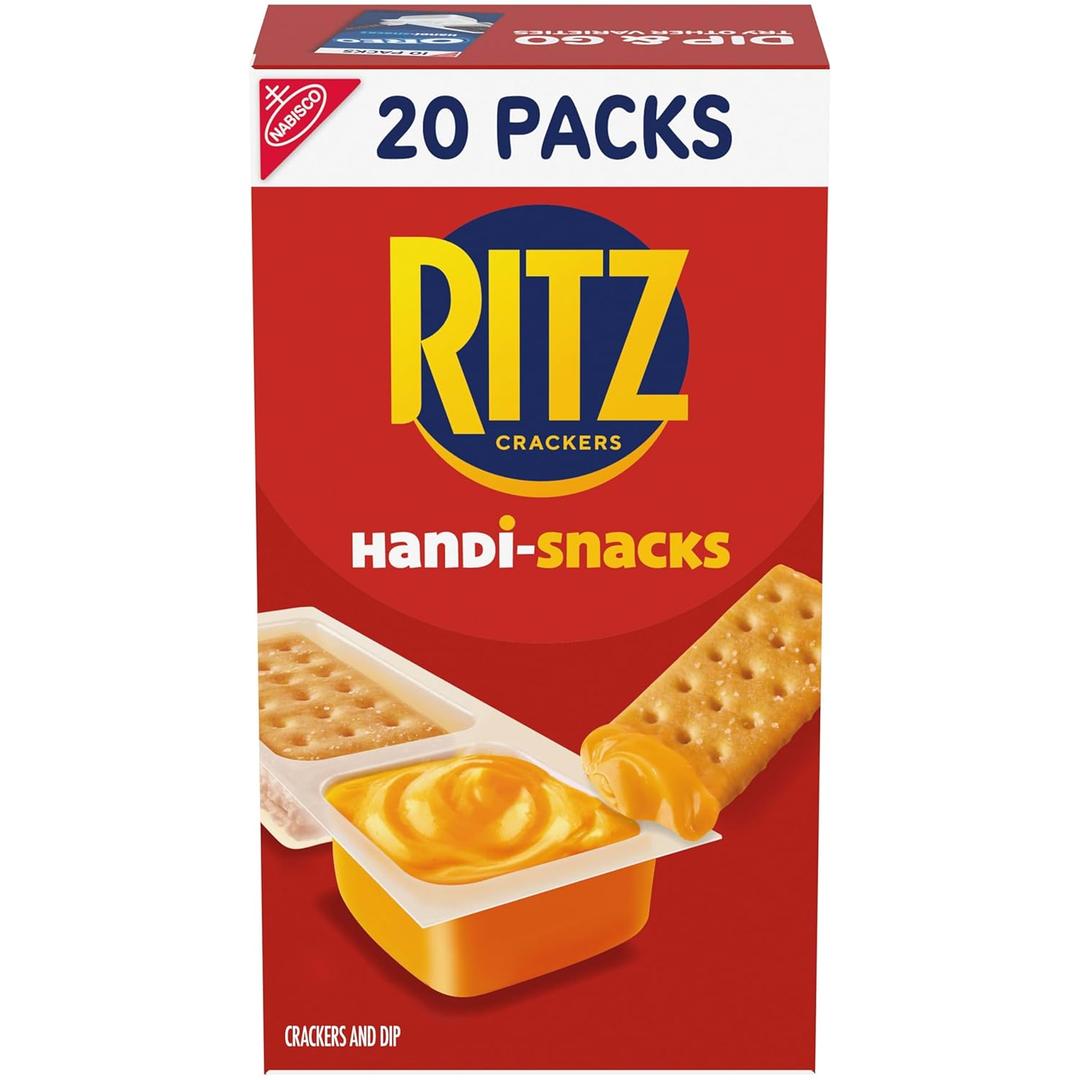 Handi-Snacks RITZ Crackers 'N Cheesy Dip Snack Packs, 20 Snack Packs (EXP 10/24/26)